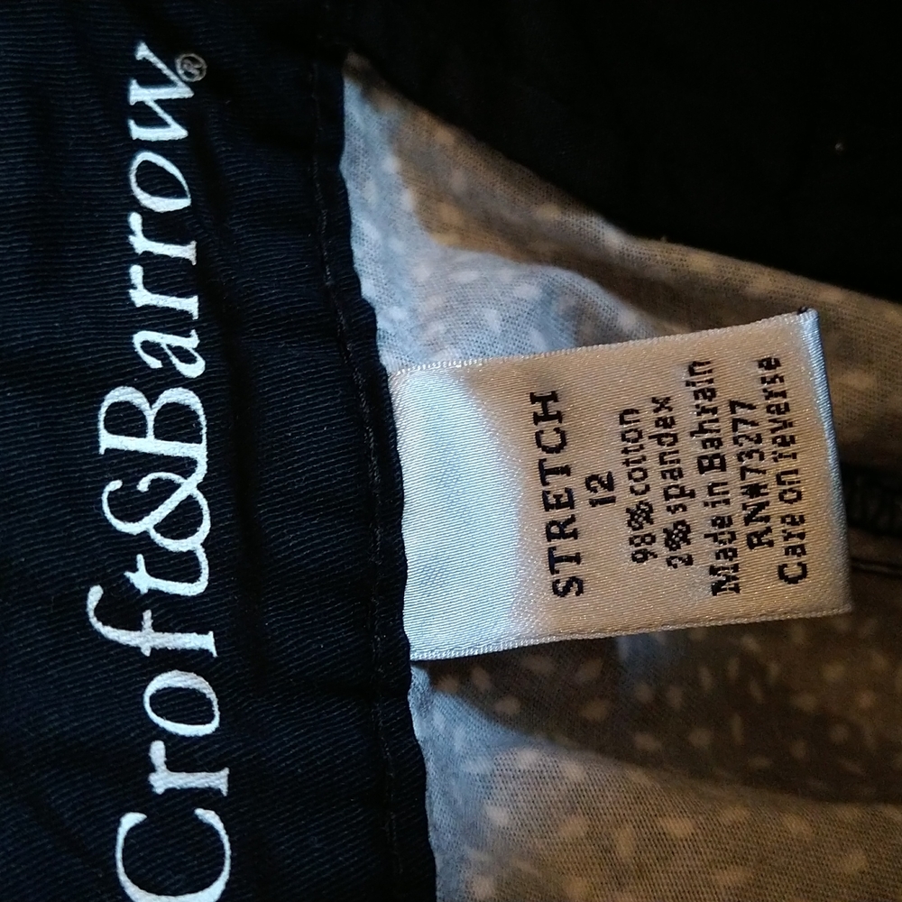 Croft & Barrow- Women's Capri Pants- Classic Fit-Black & White Stretch Size 12 - Picture 7 of 7